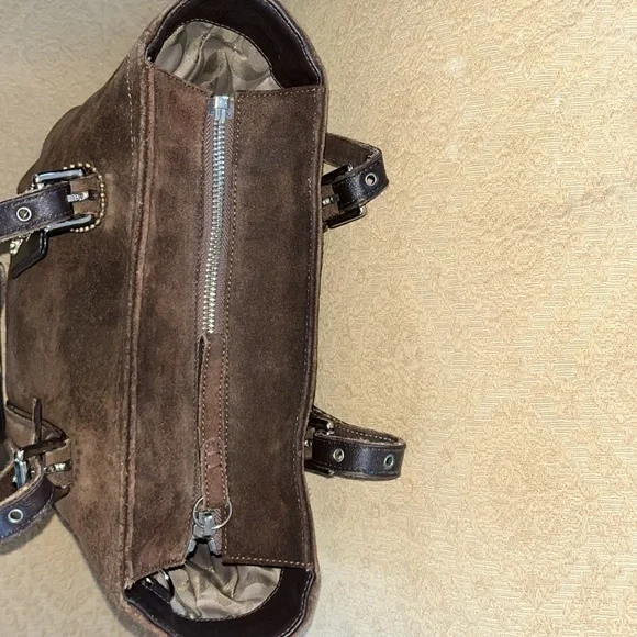 COACH Brown Leather Suede Hampton Tote Bag - Picture 11 of 12